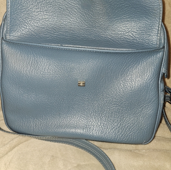 Vintage Sears Carry On Bag Luggage Pale Blue Pebbled Texture 14” X 12” X 7” - Picture 10 of 12